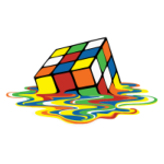 Melting rubiks cube